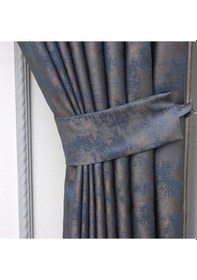 Resim Elite Lacivert Pano Fon Perde 1/3 Pileli Tek Kanat - Kırışmaz, Şık Ve Modern Lacivert 