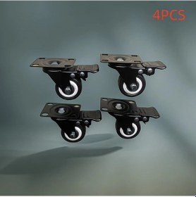 Resim Dashanshop Universal 4'lü Frenli Tekerlek Ağır Hizmet Polyester Döner Pimli Sessiz Mobilya Tekerleği 