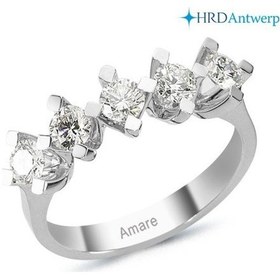 Resim 1.00 Karat F Renk Pırlanta Beştaş Yüzük (452520781) 