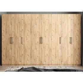 Resim Solo 8 Kapaklı Dolap Gardırop Çam 