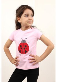 Resim Toontoy Kids Toontoy Kız Bebek Baskılı Tişört Pembe 