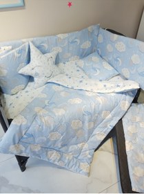 Resim özgürce 70x120 Bebek Uyku Seti, Cibiniksiz, Ay, Bulut, Yıldız Tasarımı 