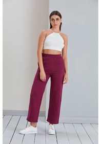 Resim Bol Kesim Üç İplik Eşofman Altı Mor-mor Mor 