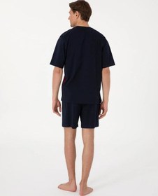 Resim Pierre Cardin Erkek Kısa Kol 3'lü Şortlu Jakarlı Pijama Takım Kutulu Damat Çeyiz Set Bordo 
