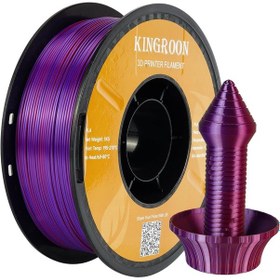 Resim Kingroon Pla Silk Üçlü Renk Filament-kırmızı Altın Mor-1.75mm-1kg 