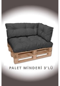 Resim Dış Ve Iç Mekan Palet Bahçe Balkon Havuz Başı Yer Minderi Koltuk Minderi Takımı Gri 