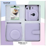 Resim Fujifilm Instax Mini 12 10 Filmli Kare Albüm ve Deri Kılıflı Lila Fotoğraf Makineli Bundle Box 