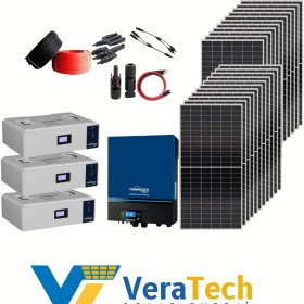 Resim Tsm Veratech Güneş Enerjisi Solar Paketi 11KVA Inverter 550 Watt Güneş Paneli 48V 100 Amper Lityum Akü 