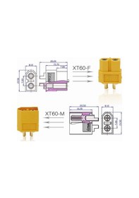 Resim Ceysanticaret Xt60 18650 Pil Batarya Konnektör Takım Dişi+Erkek Çift 