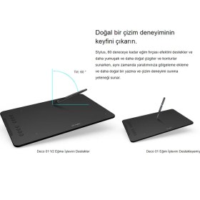 Resim XP-Pen Deco 01 V3 Grafik Tablet – 10x6.25 inç Aktif Alan, 8192 Basınç Seviyesi, USB Bağlantı, Windows/Mac/Android/Chrome OS Uyumlu 