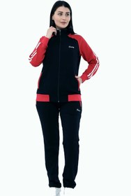 Resim Fantasy Kadın Koyu Lacivert Yarım Balıkçı Yaka Boydan Fermuarlı İki İplik Eşofman Takım EDY18307L 