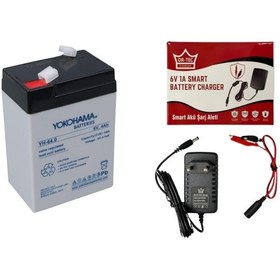 Resim 6v 4ah Işıldak Aküsü Ve Şarj Aleti 