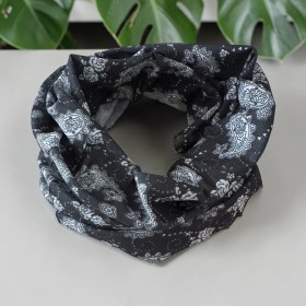 Resim ALS Tasarım Dünyası Siyah Renk Kurukafa Desenli Boyundan Geçirmeli Baff, Bandana, Motorcu Bandanası 