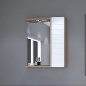 Resim DENKO Mostar 70 Cm Mdf Beyaz Banyo Dolabı Aynalı Üst Modülü 