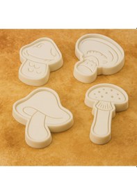 Resim Sevimli Mantar Kurabiye Kalıbı Seti 4 Lü Mantar Şekilli Kurabiye Ve Şeker Hamuru Kalıbı Beyaz 