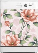 Resim Bulaşık Makinesi Sticker Kaplama Beyaz Eşya Kaplama Çiçek Duvar Dekor 