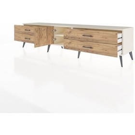 Resim Hyperion Tv Ünitesi Tek Raflı 4 Çekmeceli Tek Kapaklı 220x44x51 Aytaşı-çam Atlas Çam/atlas Çam - Aytası 