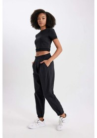 Resim Defacto DeFactoFit Oversize Geniş Kalıp Beli Lastikli Paraşüt Jogger Eşofman Altı B9268AX23WNBK81 Siyah 