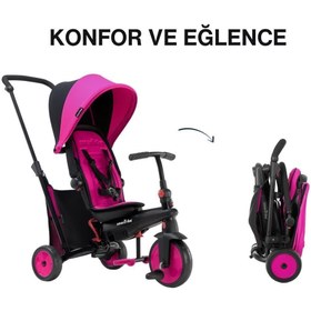 Resim SmarTrike STR3 Plus 5’i 1 Arada Modüler Katlanabilir Bebek Arabası ve Üç Tekerlekli Bebek Bisikleti - Pink 