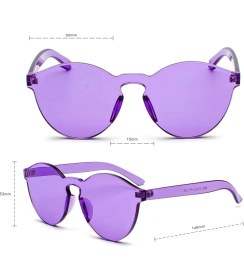 Resim Sert Mika Oval Şekilli Çerçevesiz Mor Gözlük Retro Parti 5X14 cm 