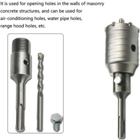 Resim Depolife 35 mm Beton Delik Sondaj Pancı Kırıcı Delici Için Elmaslı Karot Testere Matkap Ucu Sds Adaptörlü Şaft 