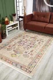 Resim Bagheria Bej Modern Pamuk Makine Halısı 80x500 
