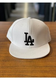 Resim La Lakers Beyaz Hiphop Snapback Rapper Basket Cap Şapka Beyaz 