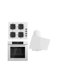 Resim Ferre Flowart Serisi SS206 - QBL63CB - D078 Beyaz Ankastre Set 
