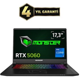 Resim Monster Tulpar T7 V26.2.4 i7-13620H 16 GB 1 TB SSD 8 GB RTX5060 17.3" Dos Dizüstü Bilgisayar 