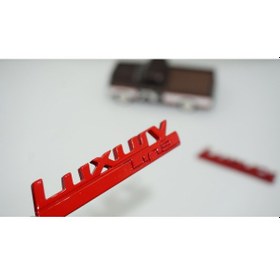 Resim Dk Tuning Bmw Luxuryline Logo Yan Çamurluk Kırmızı Logo Amblem Arma Seti Bagaj Arma 