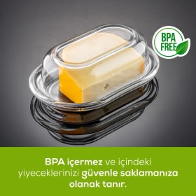Resim Kapaklı Cam Tereyağlık 176 ml 