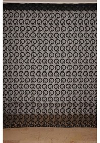 Resim Vakko Model Siyah Renk İp Perde Hazır Düğmeleri Dikilmiş İp Perde 300 270 Cm Siyah 