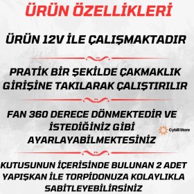 Resim Tiger Marketing Tekli Vantilatör Torpido Üstü 12 Volt 