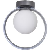 Resim Modavize Zümrüt Modern Hol Antre Çocuk Odası Mutfak Salon Ledli - Füme Camlı Gri Renk Beyaz Işıklı Avize 