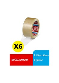 Resim Tesa Koli Bandı Doğal Kauçuk Şeffaf 100mx45mm X6 Adet 6 Adet 