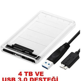 Resim 2.5 Hdd Kutusu Usb 3.0 Sata Harddisk Kutu - Şeffaf 
