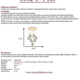 Resim Eray Aydınlatma 8002-6+1 7li Sarkıt Gold Led Avize Gold 