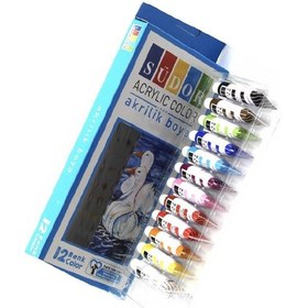 Resim Akrilik Boya 12 Renk Tüp 9Ml 12 Südor Akrilik Boya 12 Li 1 Paket 