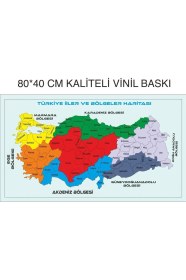 Resim Prime Concept Türkiye Iller ve Bölgeler Haritası 50 x 70 cm 