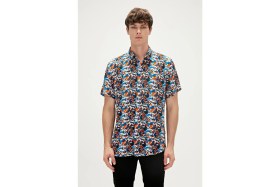 Resim Bad Bear Bi-Face Shirt Marshmallow Beyaz Kısa Kollu Baskılı Erkek Gömlek 