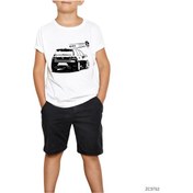 Resim Volkswagen Golf Beyaz Çocuk Tişört Beyaz 