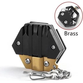 Resim Mingjin Shop 1 Altın Tarzı Çok Fonksiyonlu Açık Edc Aracı Altıgen Katlanır Para Bıçak Tornavida Şişe Açacağı Paslanmaz Çelik Katlanır Cep Bıçaklar-Aracı (Yurt Dışından) 