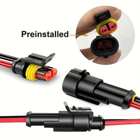 Resim 5 Set (10 adet) 2-Pin Elektrik Bağlantıları, Erkek ve Dişi Hızlı Bağlantı Soketleri, Kırmızı ve Siyah Tel, Dayanıklı PP Malzeme, Arabalar, Kamyonlar, Motosikletler, Tekne için İdeal - Evrensel Uyumluluk, Motosiklet Aksesuarları | Dayanıklı Bağlantılar | Güvenli Bağlantı 