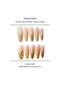 Resim 10'lu Ten Rengi Extra Extra Extra Eee1489 Tekrar Kullanılabilir El Yapımı Protez Takma Tırnak M 