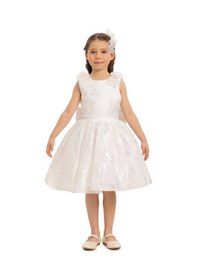 Resim Xo Kids Kız Çocuk Elbise 3-7 Yaş 35207 Ekru 