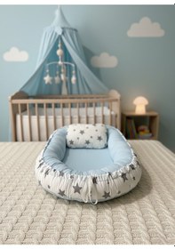 Resim Babynest Yer Yatağı Yıldızlı Mavi Bebeciden 