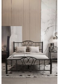 Resim Aksviva Orkide Çift Kişilik Ferforje Metal Karyola 