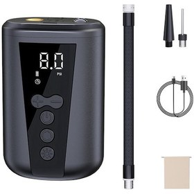 Resim Yunboo St-9612 Elektrikli Top Pompa, Akıllı Sayısal Ekran, Otomatik Durdurma, 2000mah Pil, Led Işık, Siyah, Basketbol/futbol/voleybol 