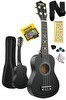 Resim Midex UKX-901BK Askı Çanta Metod Pena Siyah Soprano Ukulele 