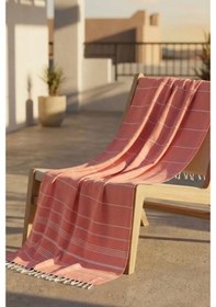 Resim Mika %100 Pamuk Peştemal Havlu 100x180 Cm Plaj Havlusu, Hamam Peştemali, Hızlı Kuruyan Hafif Banyo Havlusu Turuncu 